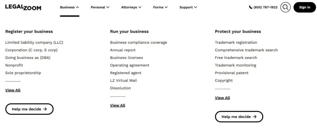legalzoom business formation