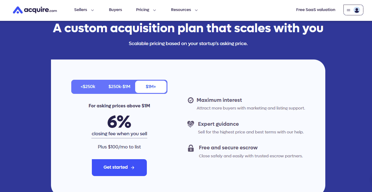 Acquire pricing