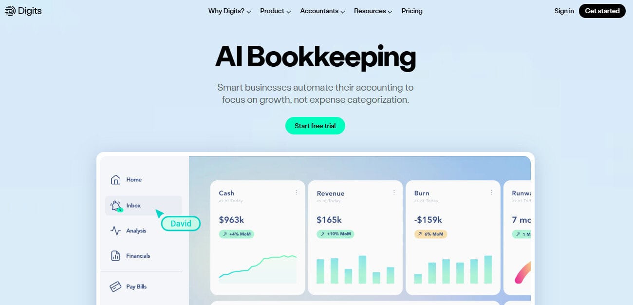 Digits bookkeeping