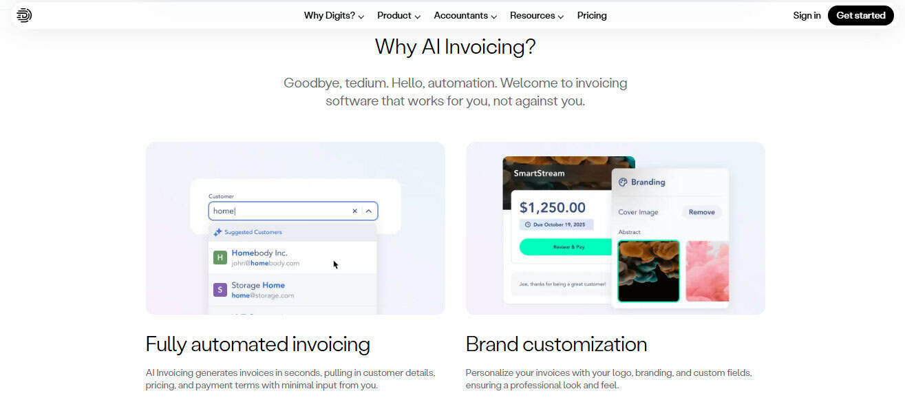 Digits invoicing