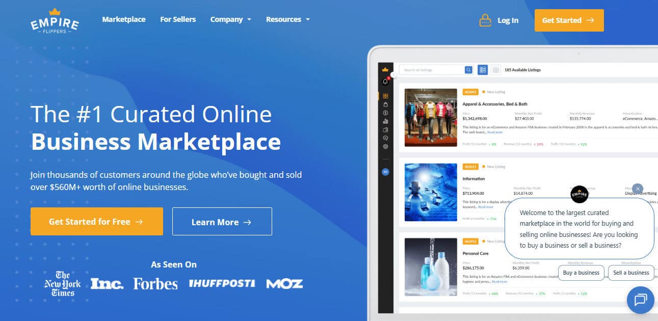 Empire Flippers Alternative to Flippa vs Acquire