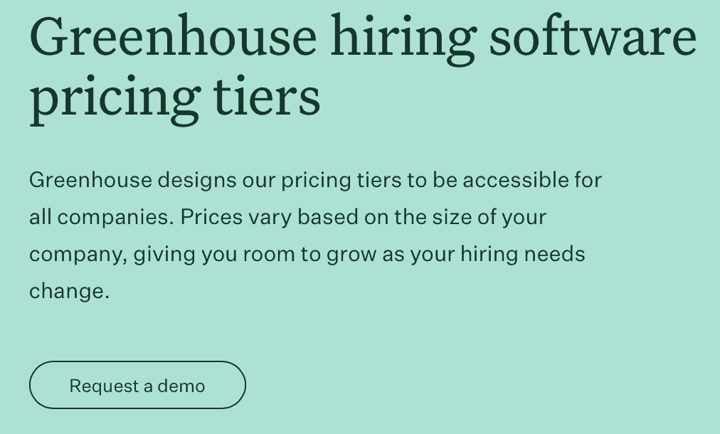 Greenhouse pricing