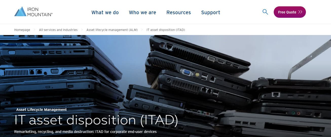 Iron Mountain ITAD - Best for High-Security and Compliance-Heavy Environments