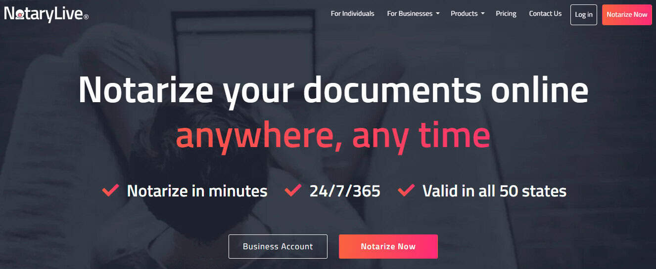 Notary Live website