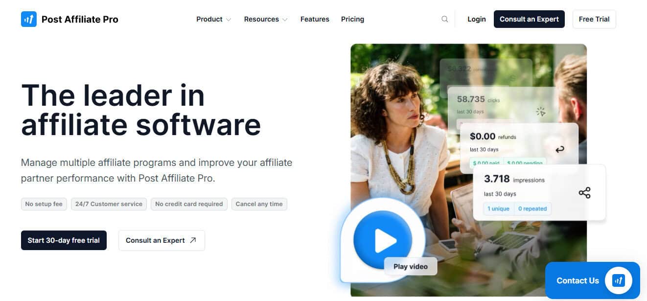 Post Affiliate Pro website