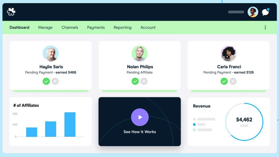 Refersion dashboard
