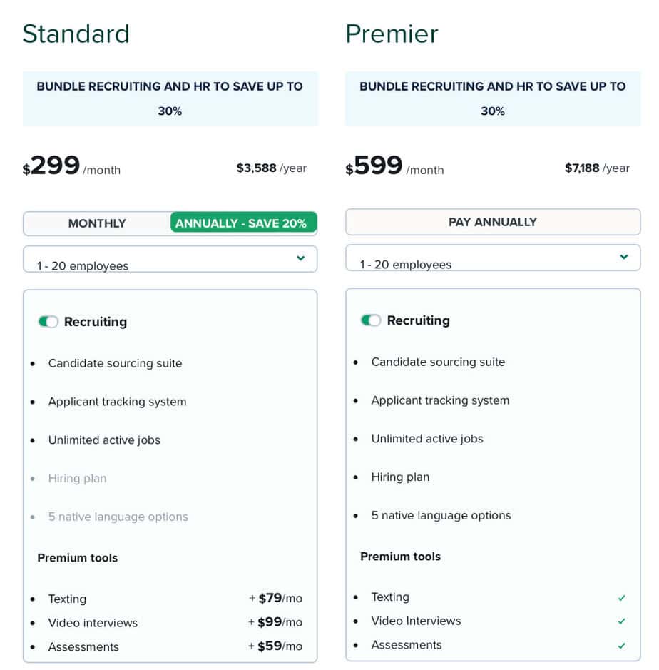Workable pricing