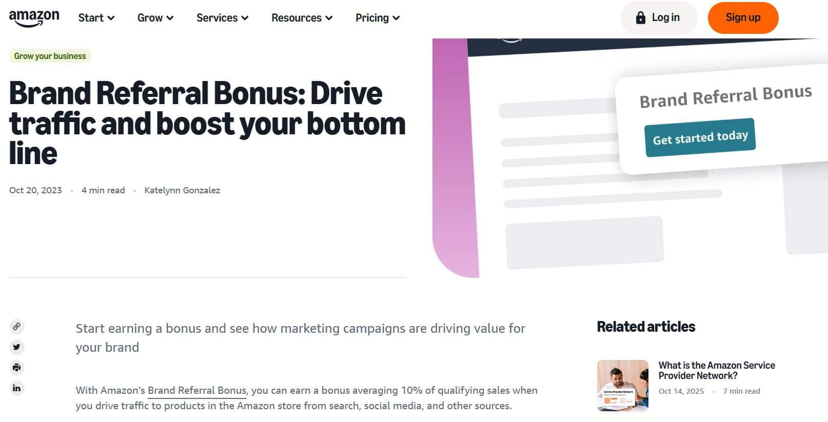 amazon brand referral bonus