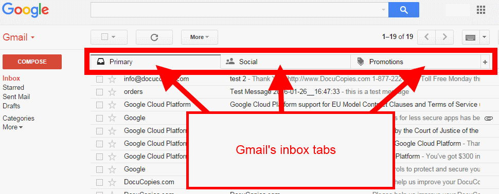 gmail tabs promotion social primary