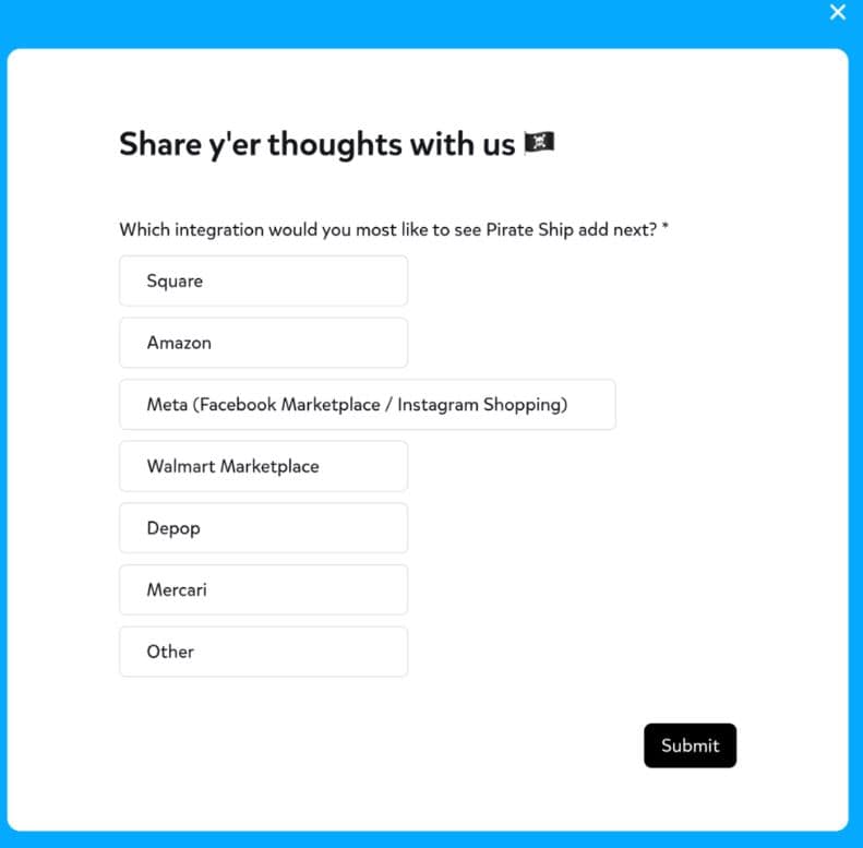 pirate ship integrations