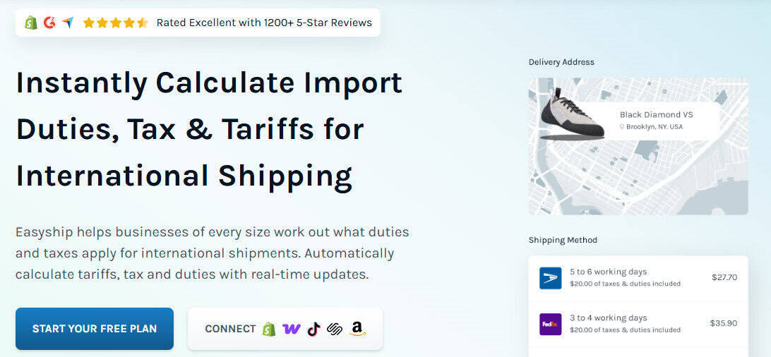 Easyship tax and duty