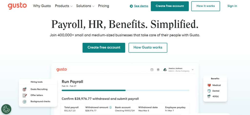 Gusto website
