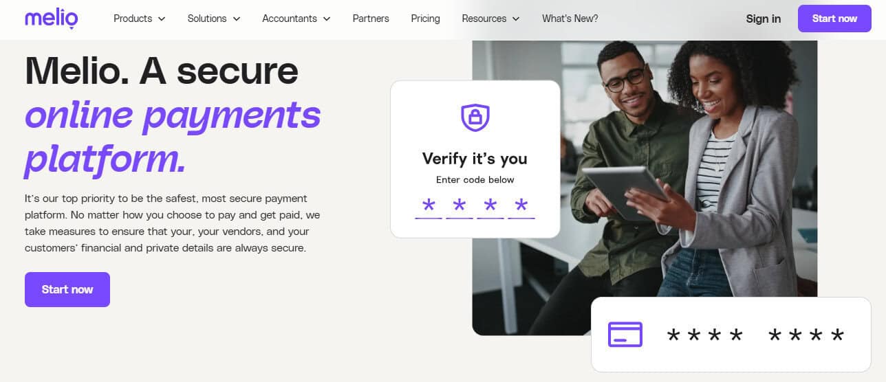 Melio security options