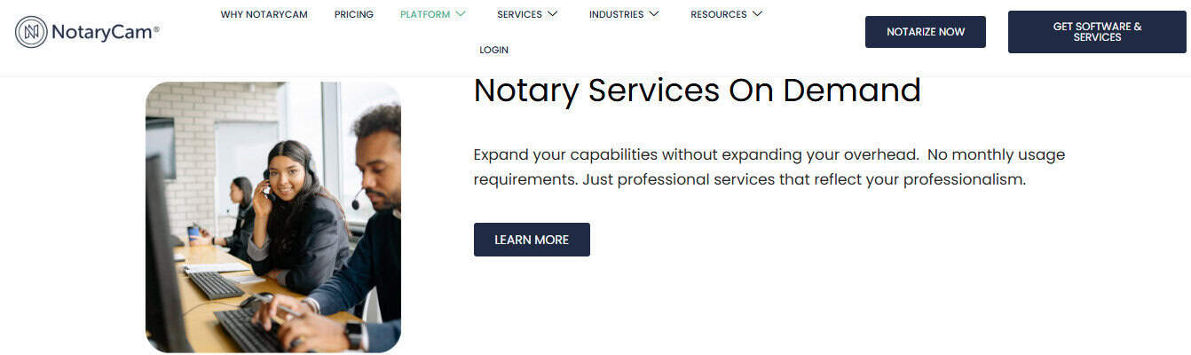 Notary Cam features