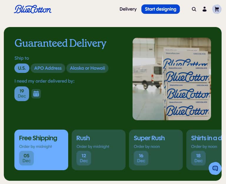 Blue Cotton Delivery