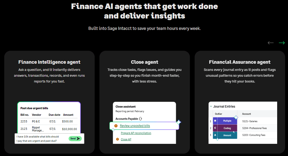 Sage Intacct features