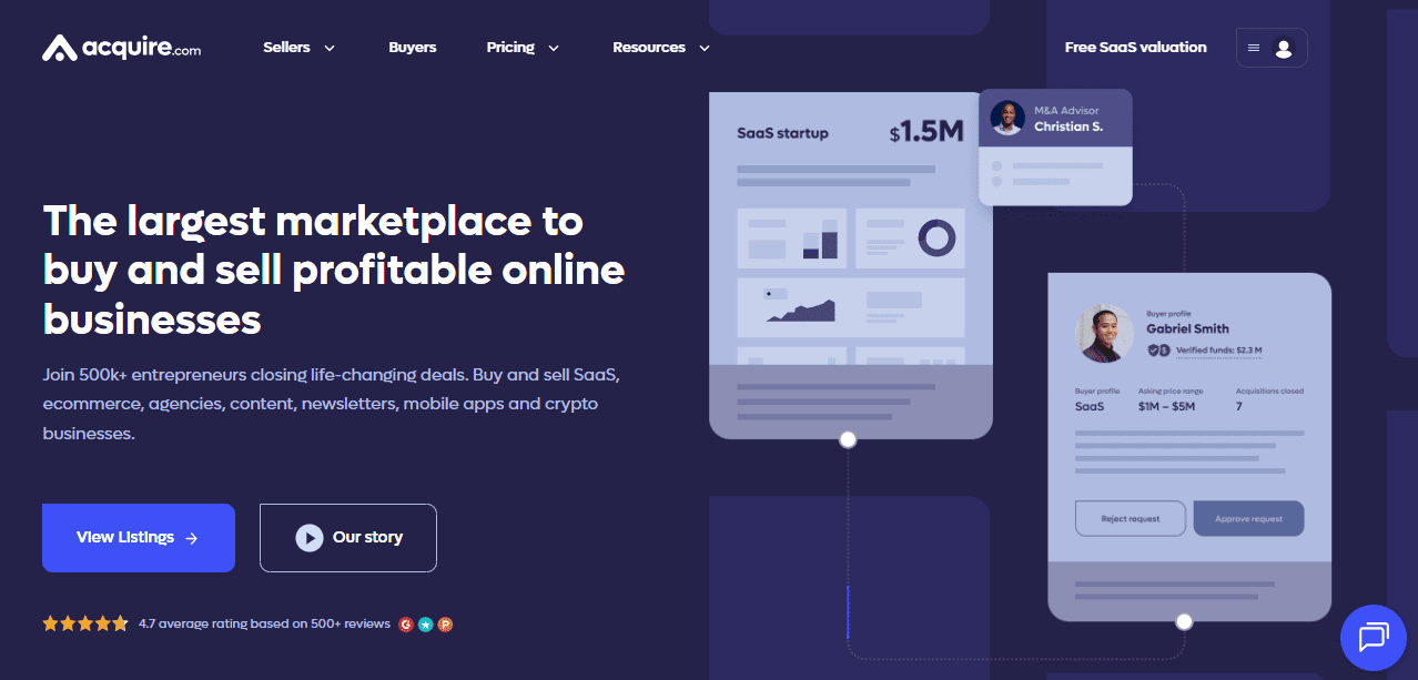 Acquire.com Middle Market Business Broker