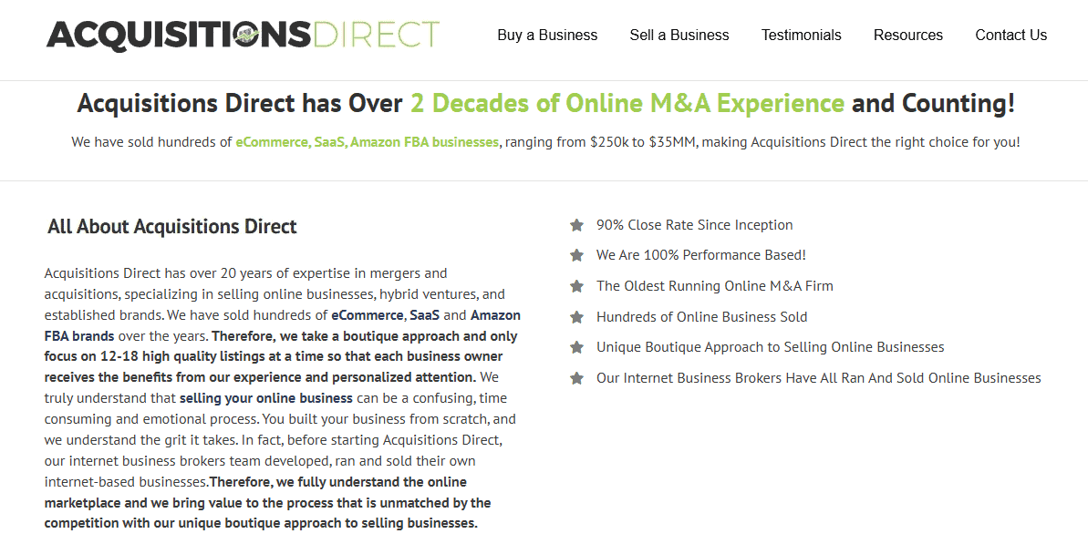 Acquisitions Direct Middle Market Business Broker