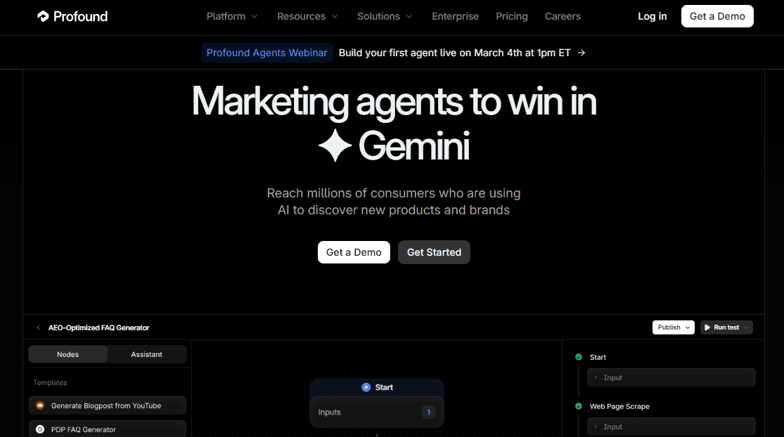 Best For Integrated Content Creation: Profound