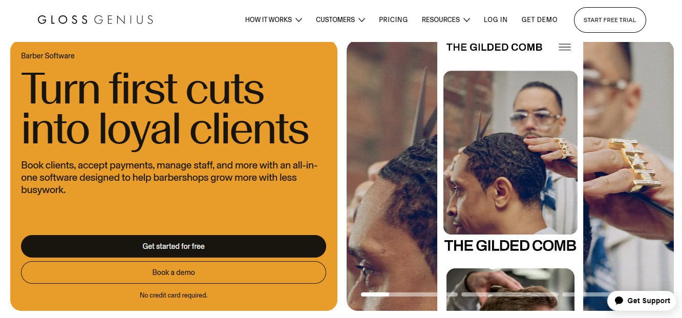 GlossGenius (Best for Barber Shops Focused on Branding)