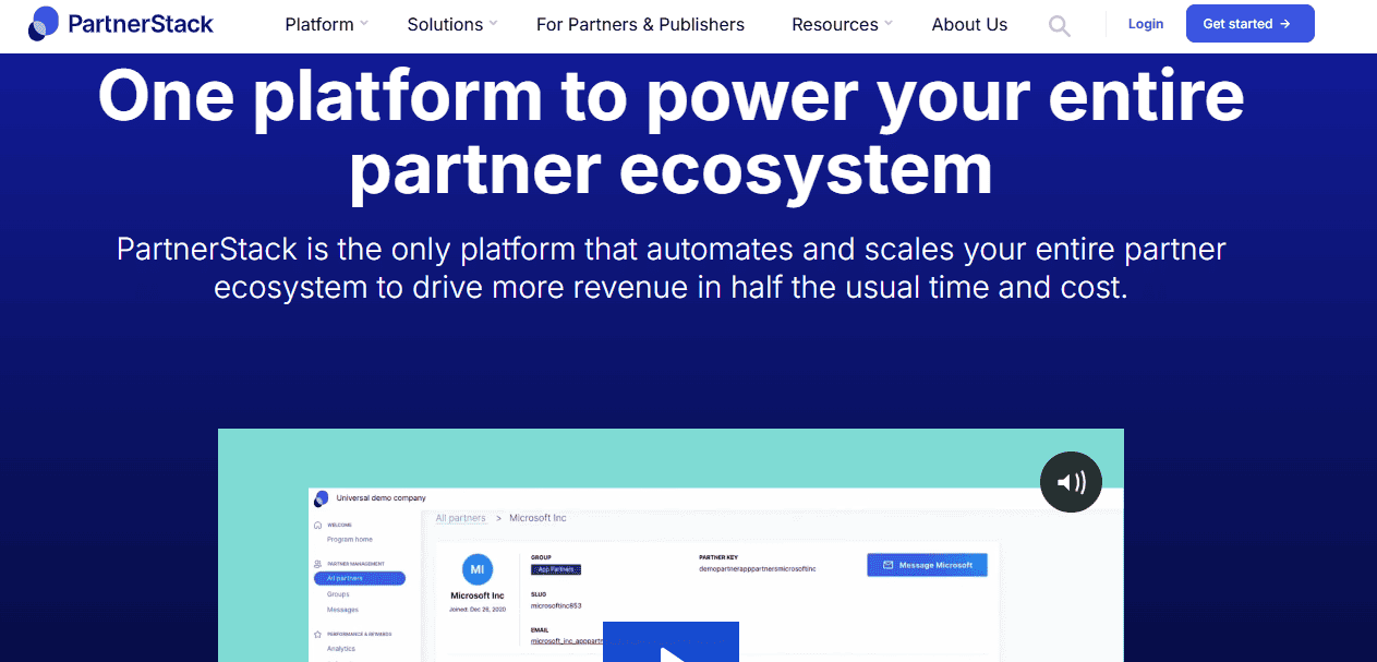 PartnerStack: Best for SaaS Ecosystem and Co-Sell Programs