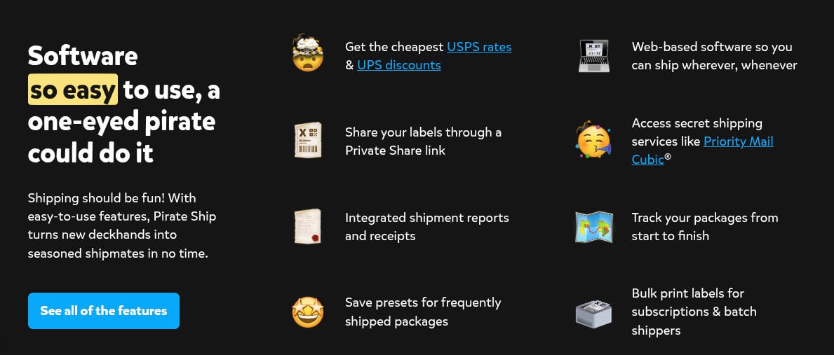 Pirate Ship features