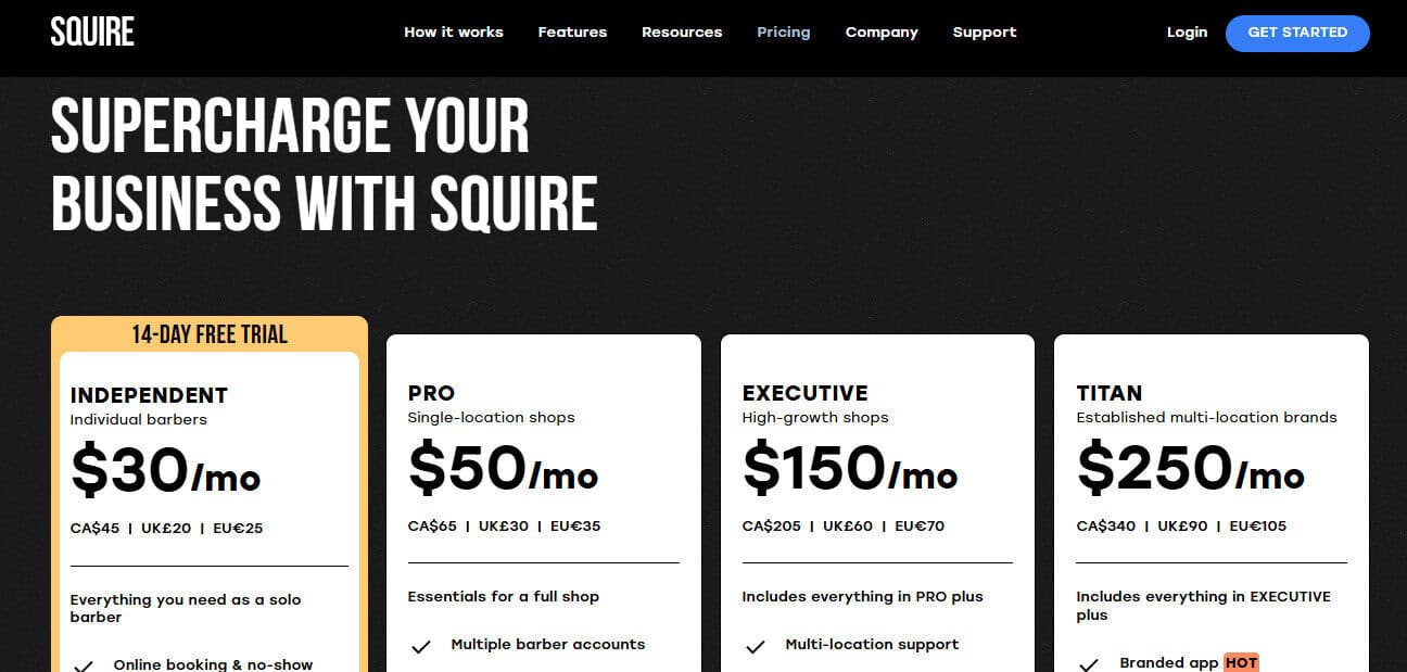 Squire Pricing