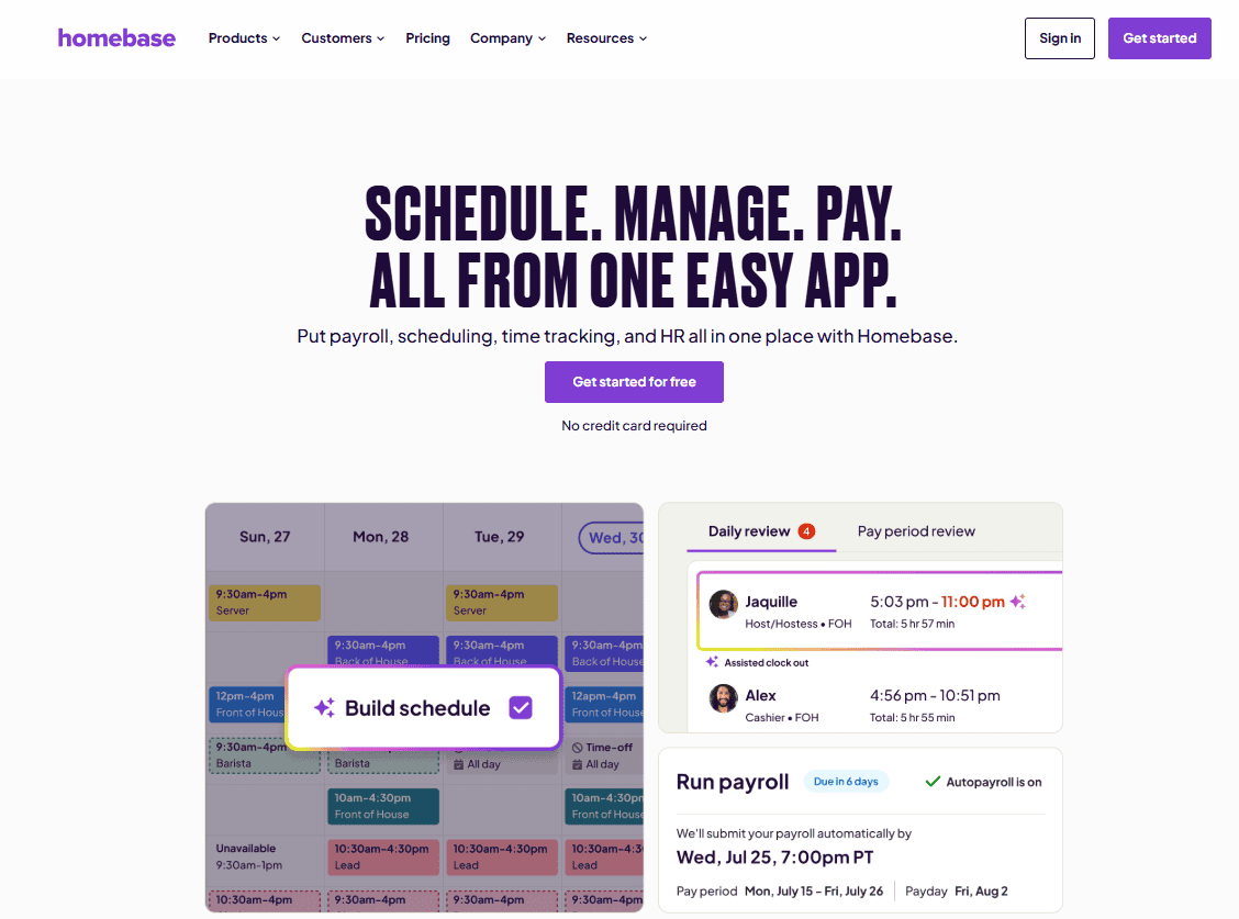 BambooHR vs Homebase