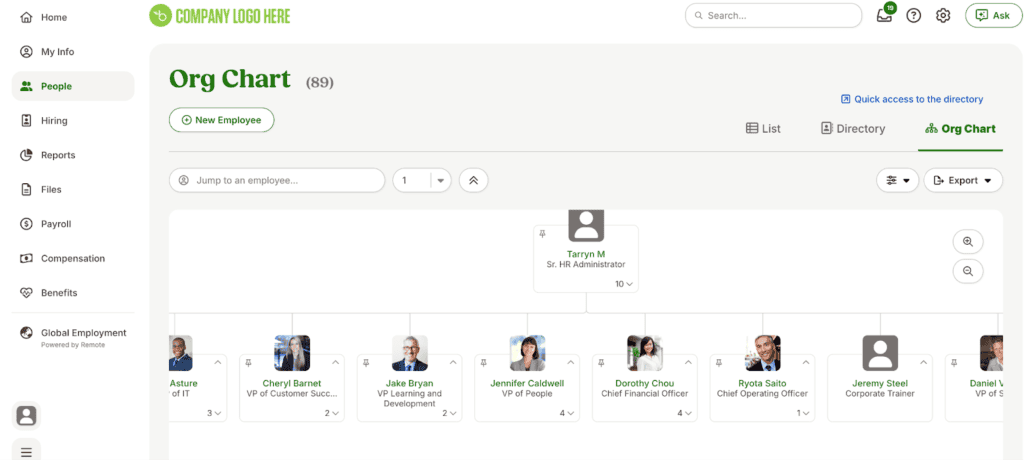 BambooHR Chart Features