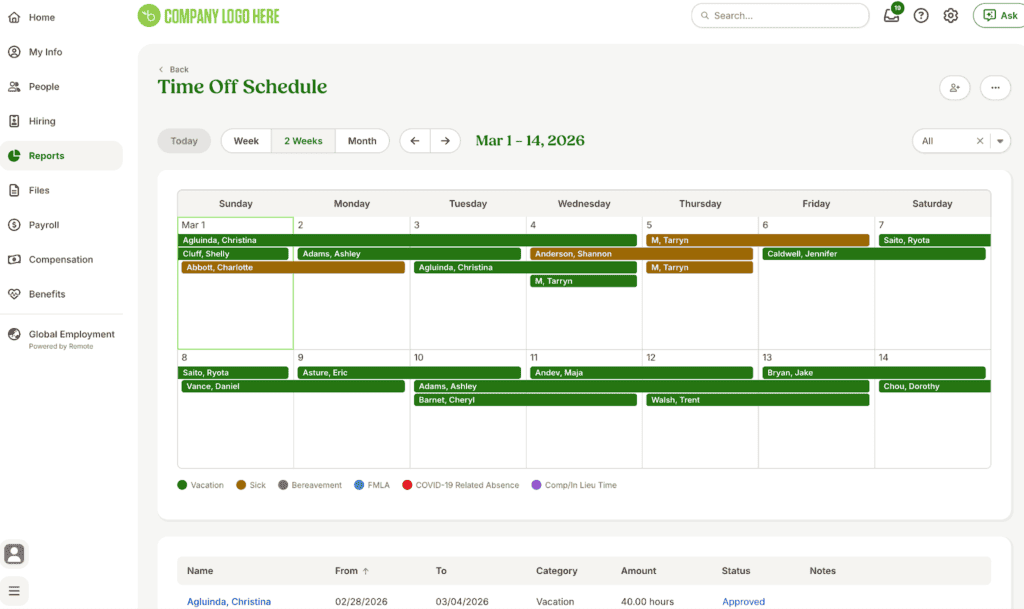 BambooHR Scheduling Features