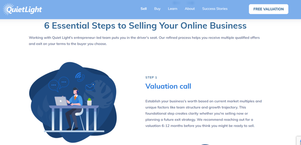 Steps to Selling Your Online Business quietlight