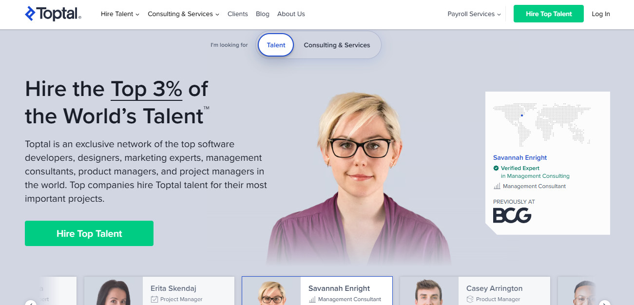Toptal (Best for Technical Marketing Roles)