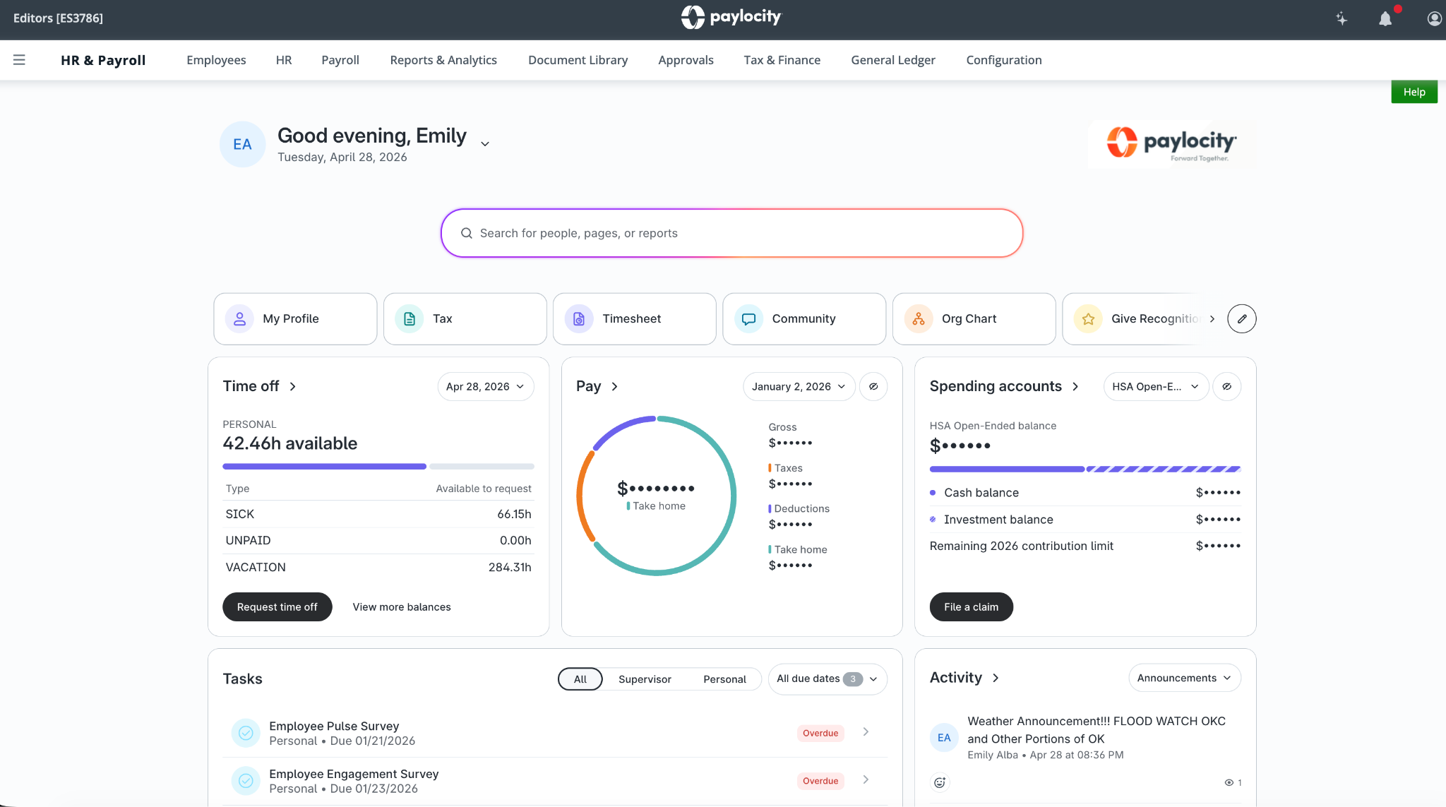 Paylocity Dashboard