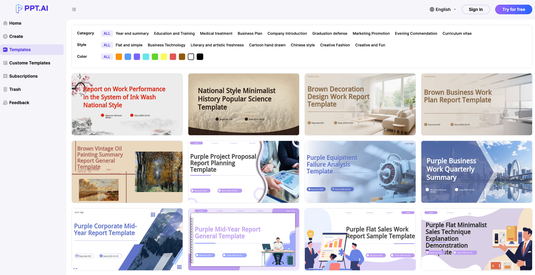 PPT.AI templates