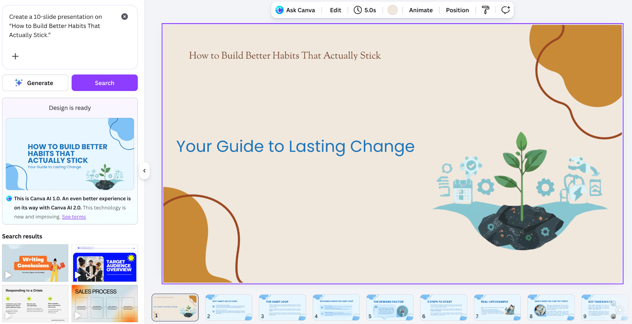 Canva recreating with same prompts