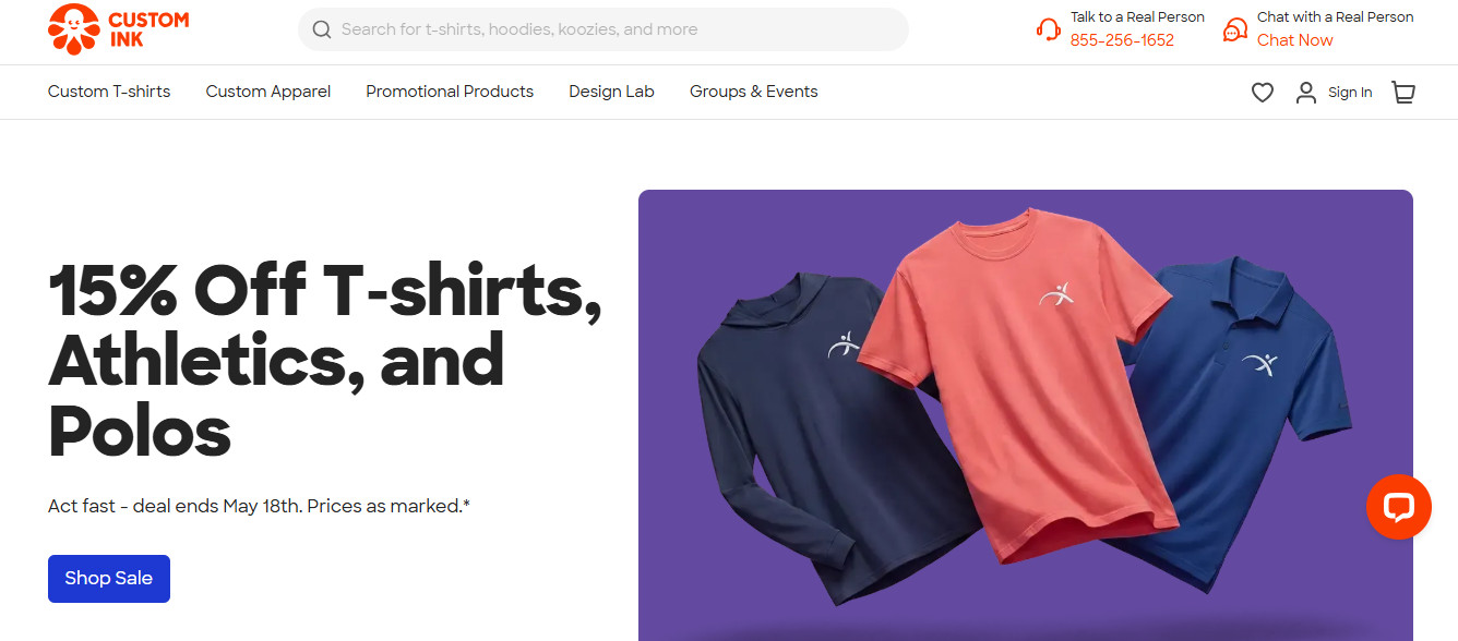 CustomInk: Best for Easy Online Ordering and Brand Familiarity