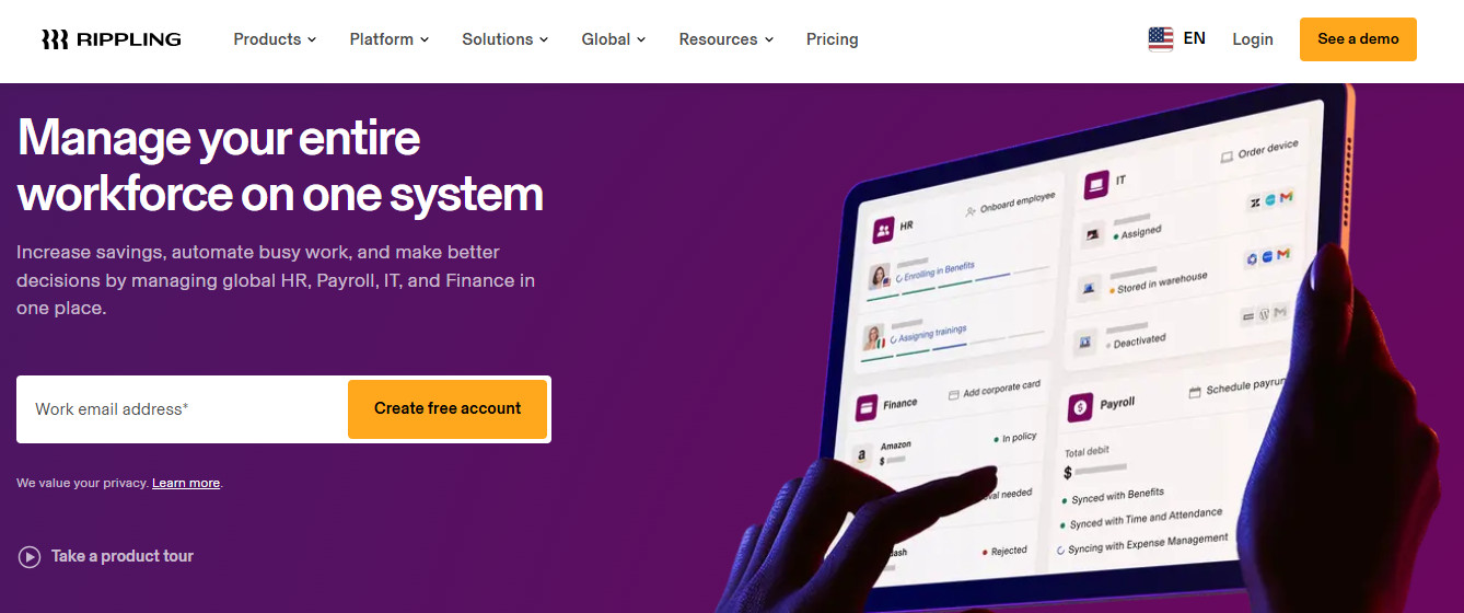 Rippling: Best for Scaling Companies That Want PEO Flexibility