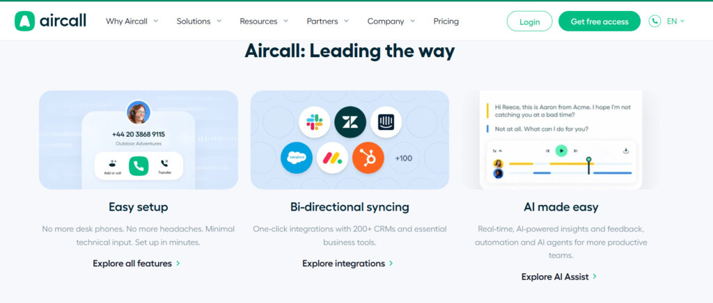 aircall features