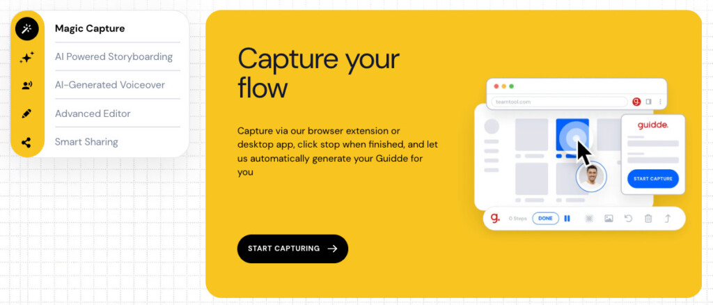 guidde capture flow