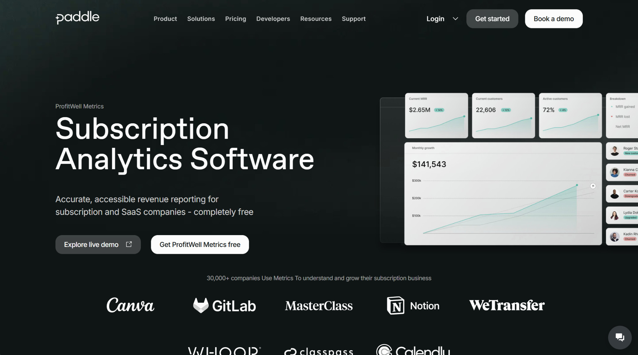 ProfitWell: Best for Budget-Friendly MRR Tracking