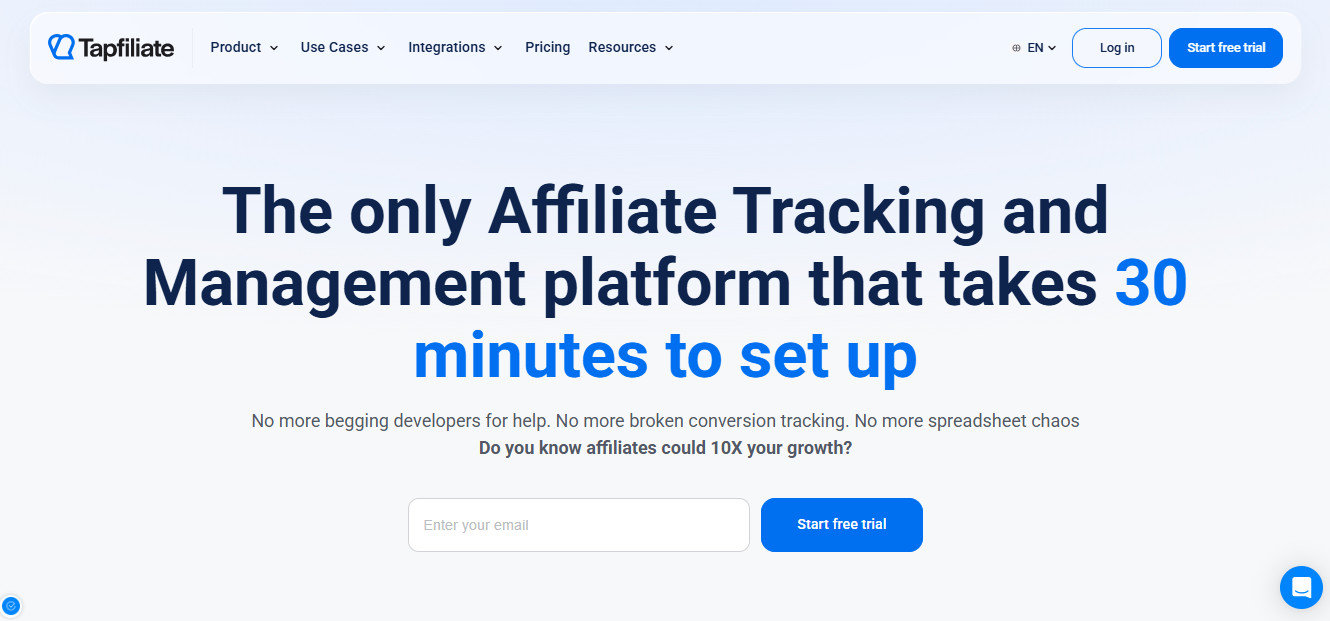 Tapfiliate: Best Flexible Option for SaaS and Mixed Business Models