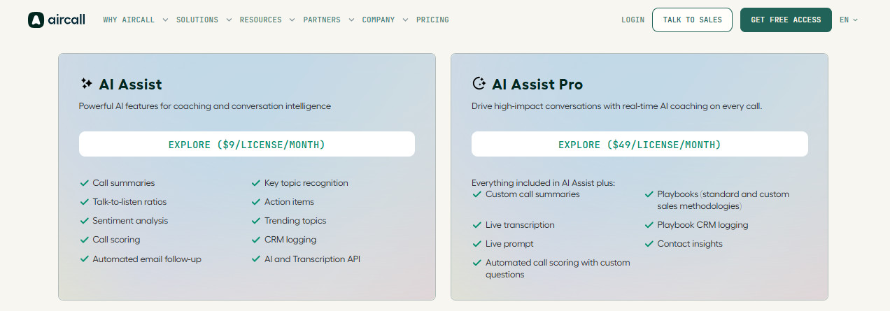 Aircall AI Capabilities