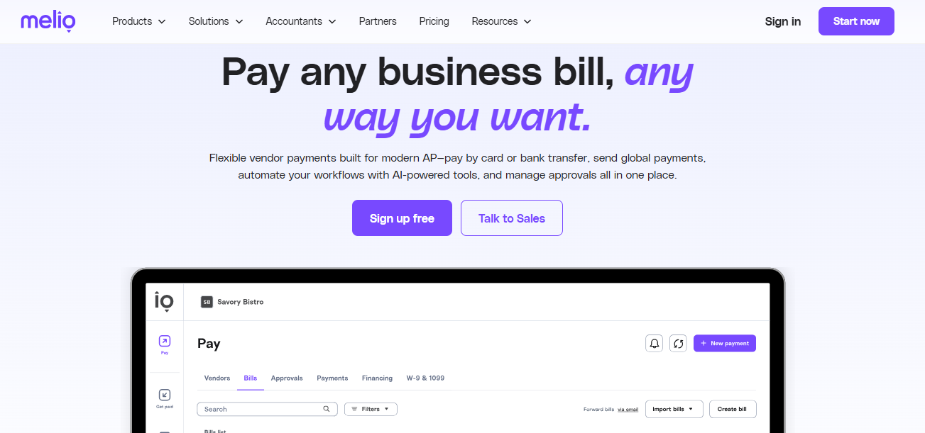 Melio The Best Bill Pay for Xero