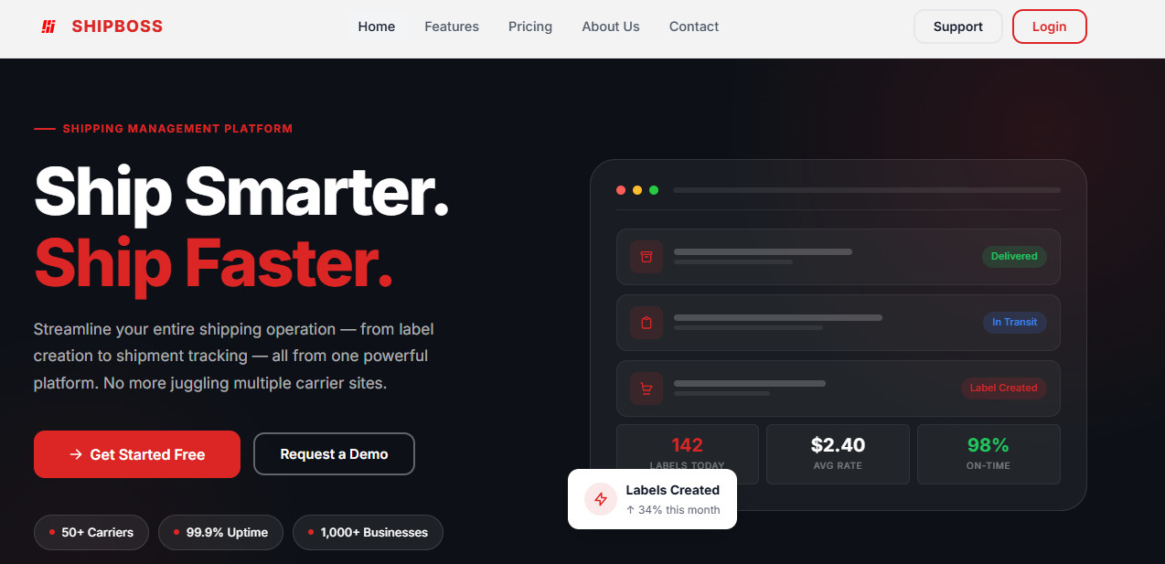 ShipBoss: Best for Parcel Shipping Plus Freight Quotes