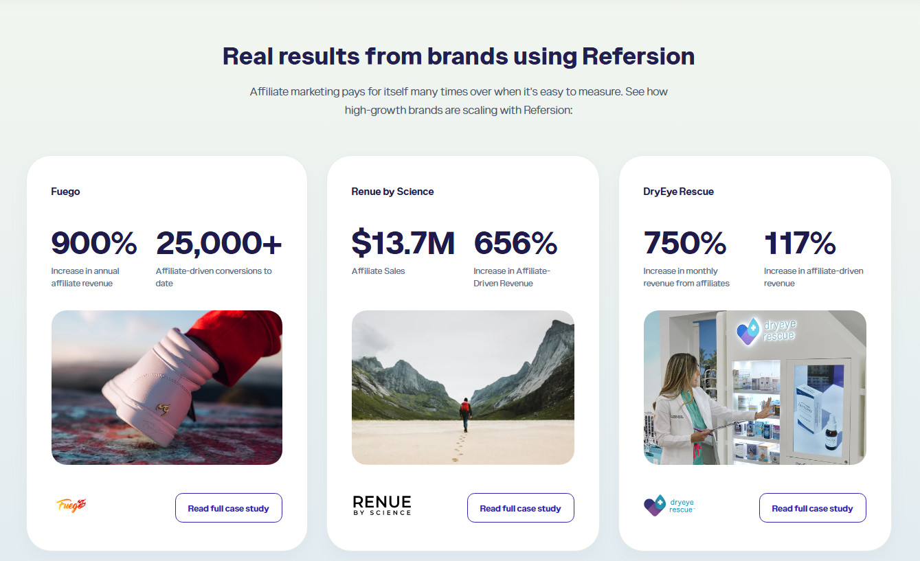 results from brands using refersion