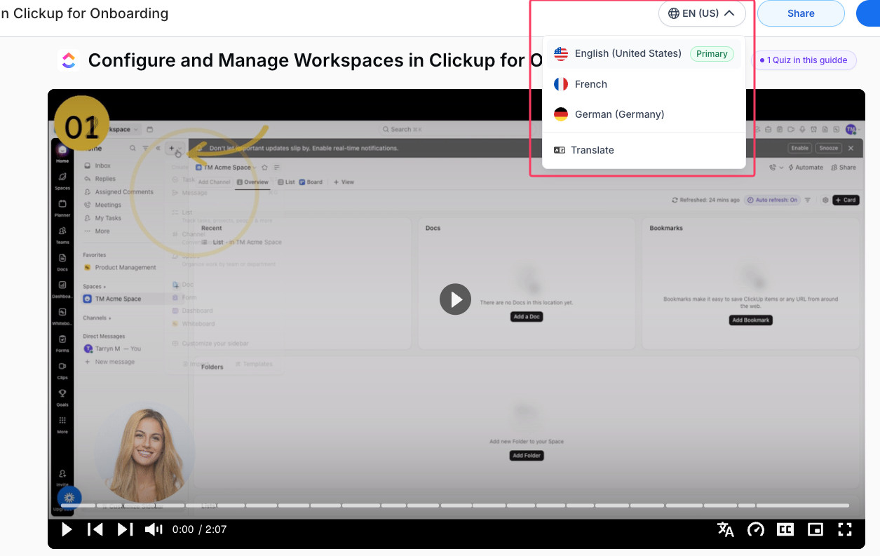 manage workspaces