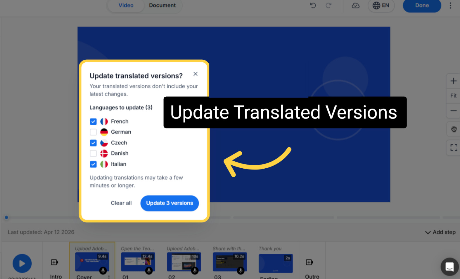 Translation Syncing