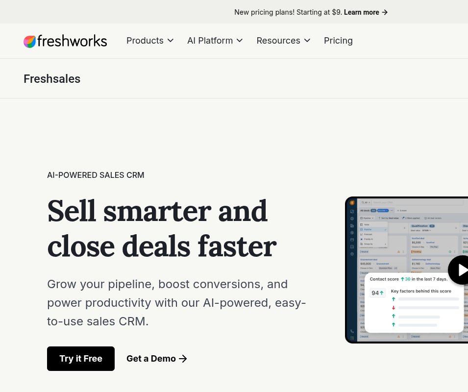 Freshsales AI-powered sales CRM by Freshworks