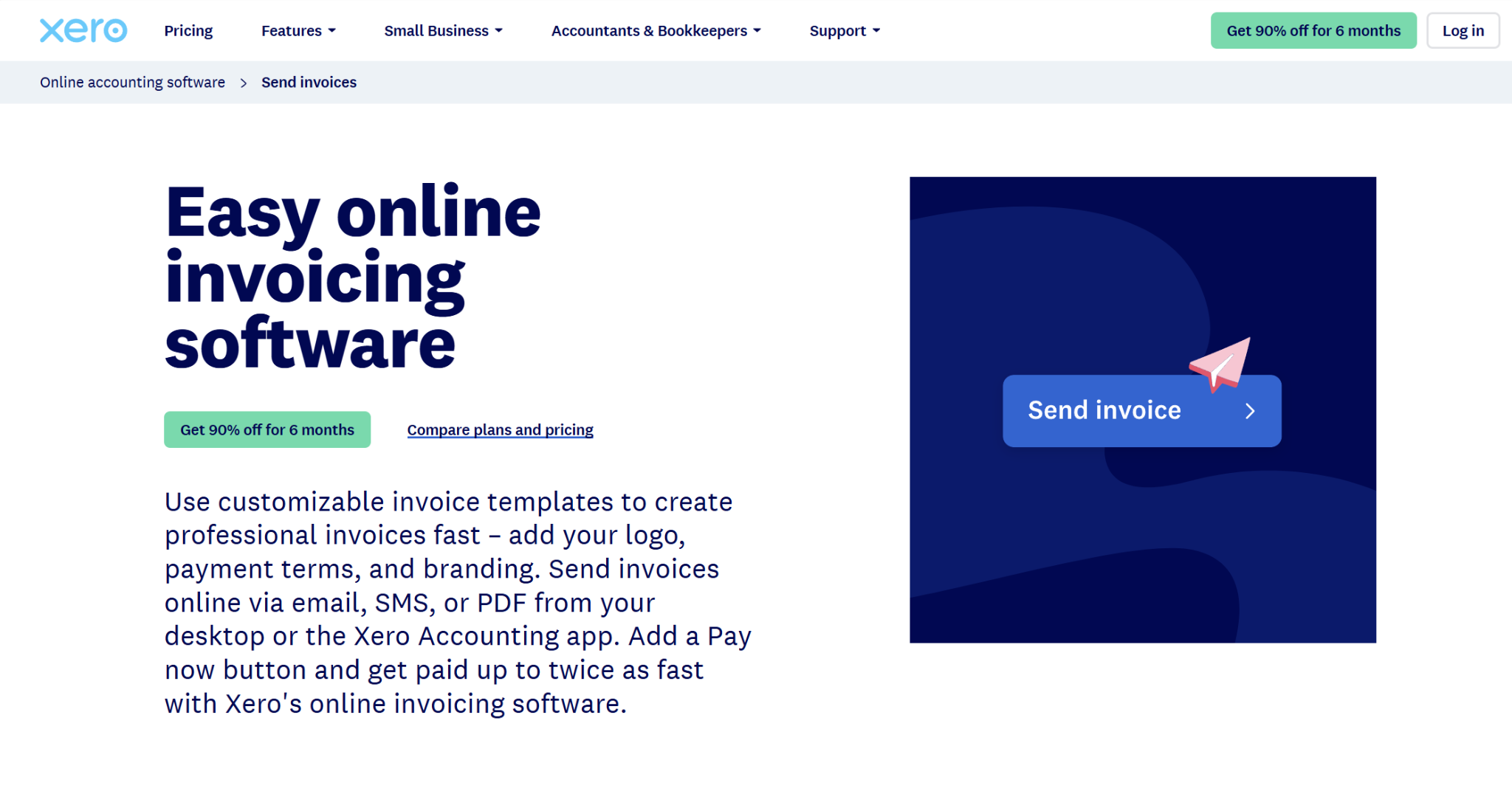 Xero: Best for In-Platform Plain-Language Invoicing