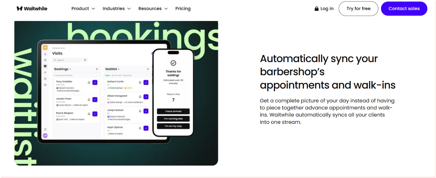 Waitwhile bookings and waitlist synced in one stream